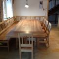 Sprossenbank mit Tisch und Stühlen in Birke und Rüster (2)