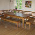 Sprossenbank mit Tisch und Beistellbank aus Eiche
