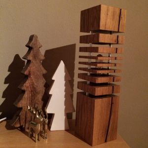 Lampe aus Eiche Altholz